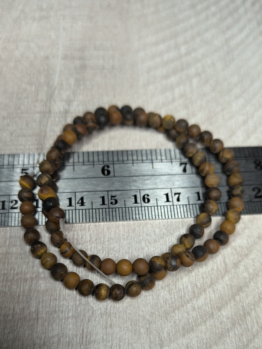 #3- 4mm Natural Matte Tiger’s Eye Stone Beads - 14 Inch Strand - Picture 4 of 4